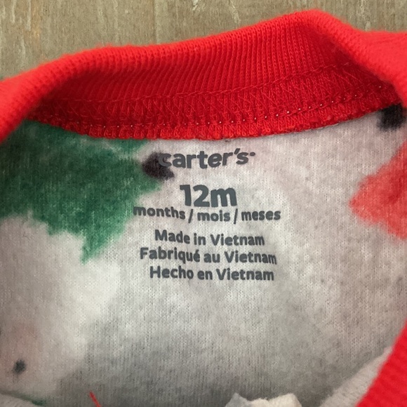 Carter's Baby 1 Piece Santa Fleece Footie Pajamas - 12 Month - Brand New - Picture 5 of 12